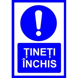 Indicator Tineti inchis, Sticker autocolant