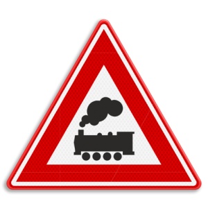 Indicator Trecere feroviara fara bariere, Sticker autocolant