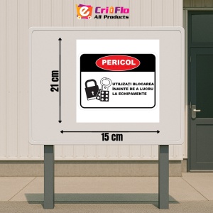 Indicator Utilizati blocarea inainte de a lucra la echipamente, Sticker autocolant - Img 2
