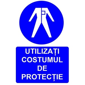 Indicator Utilizati costumul de protectie indicator de obligativitate, Sticker autocolant