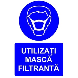 Indicator Utilizati masca filtranta indicator de obligativitate, Sticker autocolant