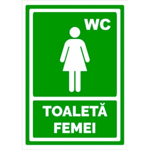 Indicator Verde toaleta pentru femei, Sticker autocolant