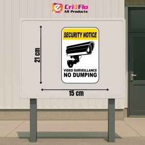 Indicator Video Surveillance No Dumping Sign, Sticker autocolant - Img 2