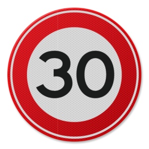 Indicator Viteza maxima 30 km, Sticker autocolant