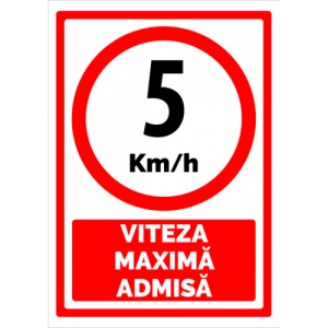 Indicator Viteza maxima admisa 10 km la ora, Sticker autocolant