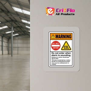 Indicator Warning CO2 Do Not Enter When Alarm Sounds Sign, Sticker autocolant - Img 4