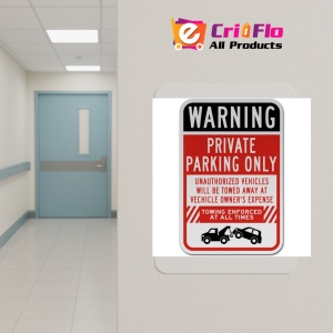Indicator Warning Private Parking Only Sign, Sticker autocolant - Img 5