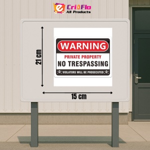 Indicator Warning private property no trespassing, Sticker autocolant - Img 2