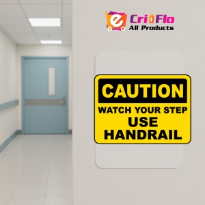 Indicator Watch Your Step Use Handrail Sign, Sticker autocolant - Img 5