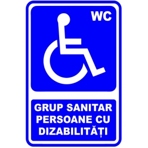 Indicator WC pentru persoane cu dizabilitati, Sticker autocolant