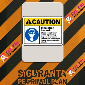 Indicator Wear Respirator While Spraying Sign, Sticker autocolant - Img 3