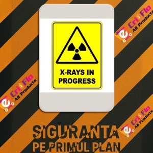 Indicator X Rays In Progress Warning Safety Sign, Sticker autocolant - Img 3