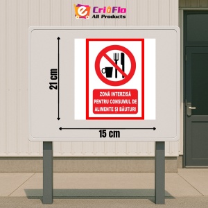 Indicator Zona interzisa pentru consumul de alimente si bauturi, Sticker autocolant - Img 2
