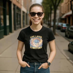Live Laugh Lobotomy ** Tricou Tralalero Tralala Copii | Dama | Barbat - Img 3