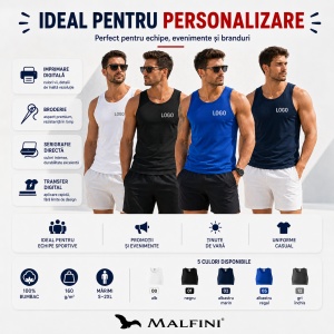 Maiou Bărbat Malfini Core 142, 100% Bumbac, 160 g/m², Croială Tubulară, Top Casual și Sport, S–2XL, 5 Culori - Img 12