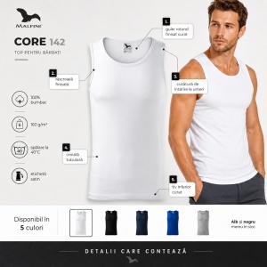 Maiou Bărbat Premium din Bumbac, Maieu Sport și Casual, Tricou Fără Mâneci pentru Vară, Sală și Timp Liber, Respirabil, Lejer, Mărimi S–2XL, 5 Culori - Img 9