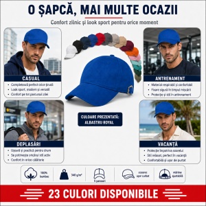 Șapcă Bărbați Sport din Bumbac, Reglabilă cu Cataramă și Cozoroc Curbat – 5P 307 - Img 6