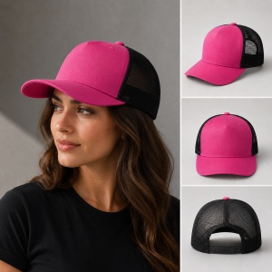 Șapcă Trucker Unisex, Damă, Reglabilă, cu Plasă – 100% Bumbac, 5 Panouri, Cozoroc Curbat - Img 9