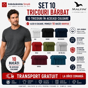 Set 10 tricouri bărbat Malfini Basic Clasic, 100% bumbac, regular fit, 48 culori, mărimi XS–5XL - Img 9