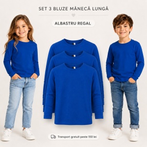 Set 3 bluze mâneca Lungă Copii din Bumbac | 8 culori disponibile - 121 - Img 17