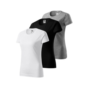 Set 3 tricouri clasice simple dama bumbac 100%, casual pentru femei, alb, negru, gri inchis 134 - Img 2