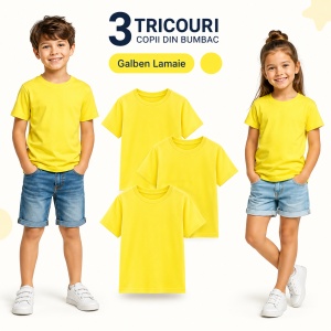Set 3 tricouri copii din bumbac | 20 de culori - Img 29