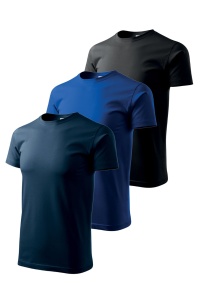 Set 3 tricouri pentru barbati, albastru marin, albastru regal, negru - Marimi Mari