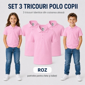Set 3 Tricouri Polo Copii Pique cu guler - Img 22