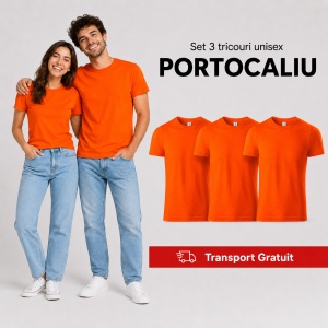 Set 3 tricouri unisex damă și bărbat, 100% bumbac, aceeași culoare, 22 nuanțe disponibile - Img 26