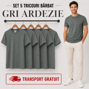 Set 5 Tricouri Bărbat în Aceeași Nuanță, 100% Bumbac, 145 g/m², Guler Rotund, 26 Culori, Mărimi S–3XL - Img 15