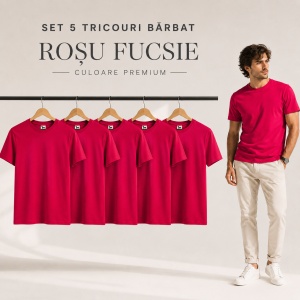 Set 5 tricouri bărbat Malfini Basic Clasic, 100% bumbac, regular fit, 48 culori, mărimi XS–5XL - Img 42