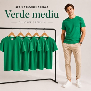 Set 5 tricouri bărbat Malfini Basic Clasic, 100% bumbac, regular fit, 48 culori, mărimi XS–5XL - Img 52