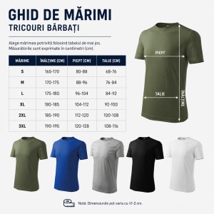 Set 5 Tricouri Bărbați 100% Bumbac – Khaki, Albastru Regal, Gri Închis, Negru și Alb | S-3XL - Img 3