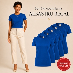 Set 5 tricouri damă simple casual | din bumbac 100%, slim fit XS - 2XL - Img 9