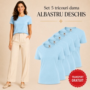 Set 5 tricouri damă simple casual | din bumbac 100%, slim fit XS - 2XL - Img 28