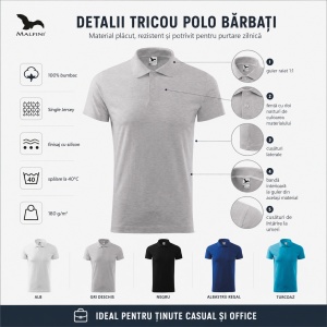 Set 5 tricouri POLO bărbați ,100% bumbac - 202 - Img 3