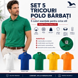Set 5 tricouri POLO pentru barbati,100% Bumbac, 215 - Img 11