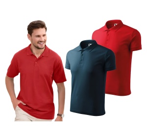 Set doua tricouri polo barbati rosu si albastru marin 203