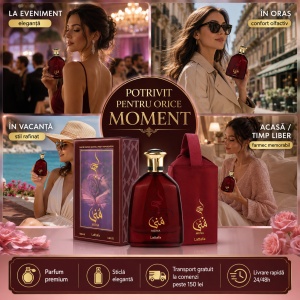Set parfum Lattafa Muna 100ml, parfum Arabesc, Femei, Gentuta cosmetice - Img 4