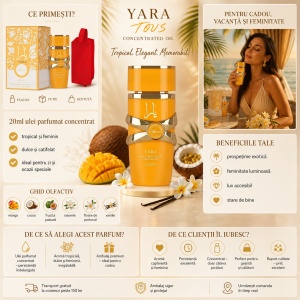 Set parfum Lattafa Yara Tous Concentrated Oil 20ml, parfum Arabesc, Femei, Gentuta cosmetice - Img 4