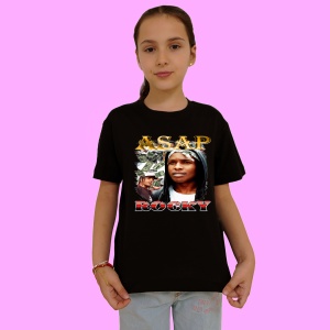 Tricou A$AP Rocky - Money Background, muzica Hip-Hop / Rap, Dama | Barbat | Copii, Culoare Negru - Img 2