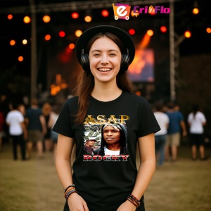 Tricou A$AP Rocky - Money Background, muzica Hip-Hop / Rap, Dama | Barbat | Copii, Culoare Negru - Img 5