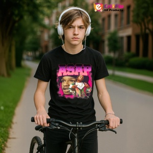 Tricou A$AP Rocky - Pink Glow, muzica Hip-Hop / Rap, Dama | Barbat | Copii, Culoare Negru - Img 9