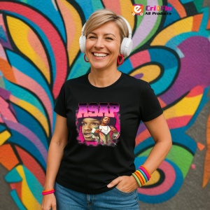 Tricou A$AP Rocky - Pink Glow, muzica Hip-Hop / Rap, Dama | Barbat | Copii, Culoare Negru - Img 12