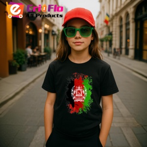 Tricou Afghanistan Steag Splash Art, Copii | Dama | Barbat, culoare negru - Img 8