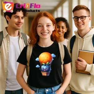 Tricou Afine amuzant de vara in balonul cu aer, Fructe, Copii | Dama, culoare negru - Img 10
