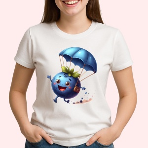 Tricou Afine amuzant de vara parasutist, Fructe, Copii | Dama - Img 2