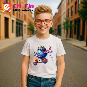 Tricou Afine amuzant de vara pe scuter, Fructe, Copii | Dama - Img 5