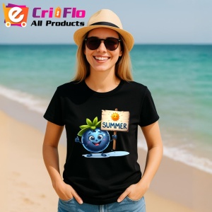 Tricou Afine amuzant de vara summer, Fructe, Copii | Dama, culoare negru - Img 11