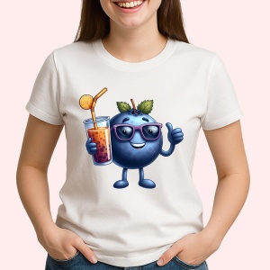 Tricou Afine amuzant de vara vibe, Fructe, Copii | Dama - Img 2